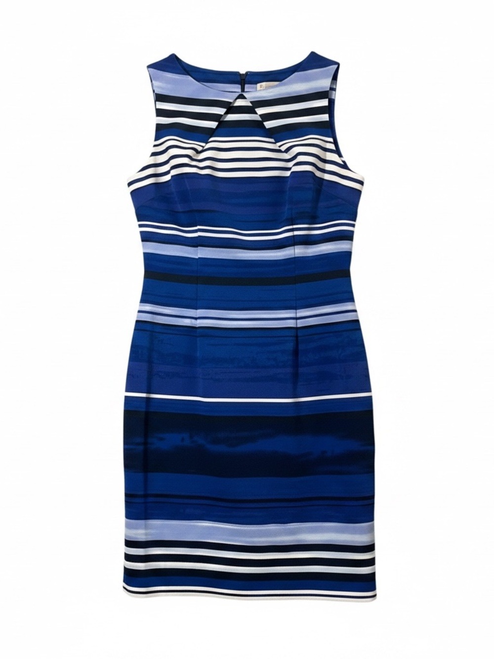 Dress Barn Navy and White Striped Midi Sheath Dress